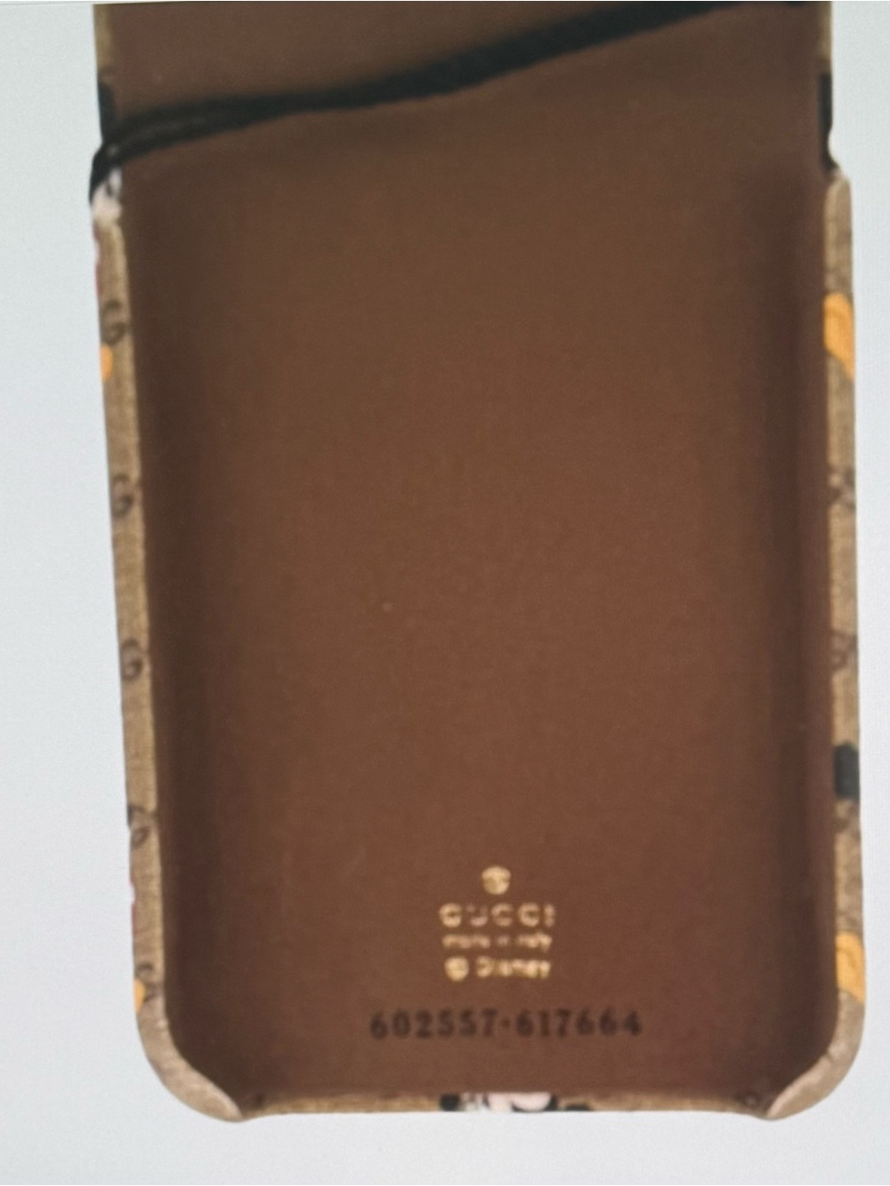 Gucci, NwTs Brown Leather Disney iPhone max Case, includes gift box - Picture 5 of 7